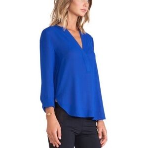Vince | Trapunto Long Sleeve Blouse | Cobalt Blue | Women's Size 6